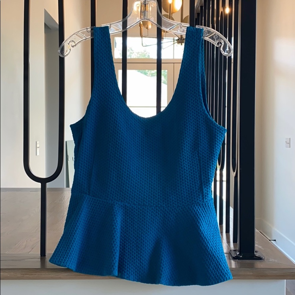 Ganni scoop neck peplum tank